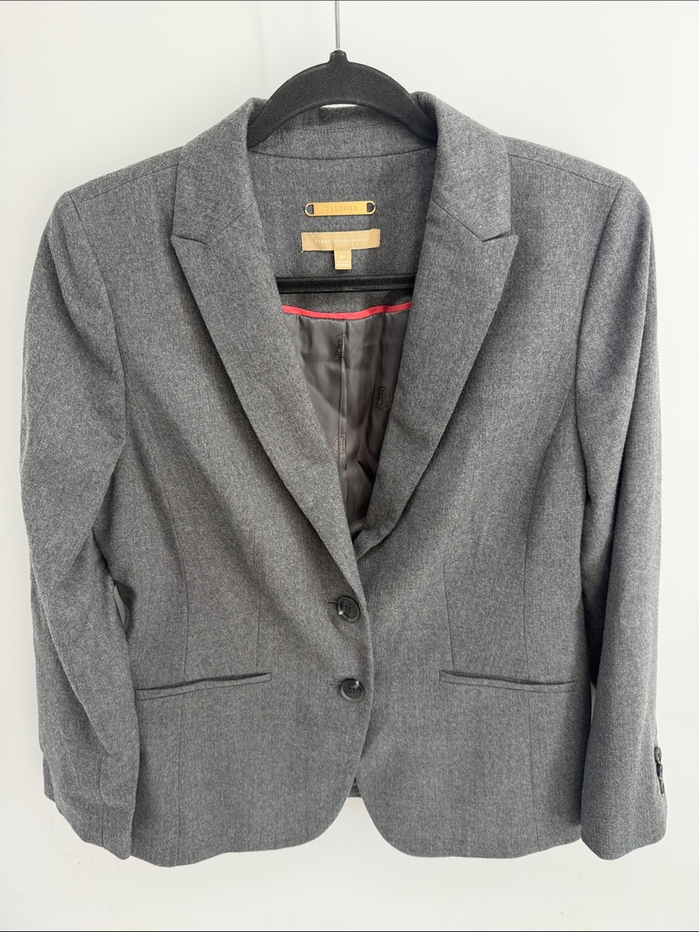 Talbots 99% Italian flannel wool two button professional career blazer sz 8P